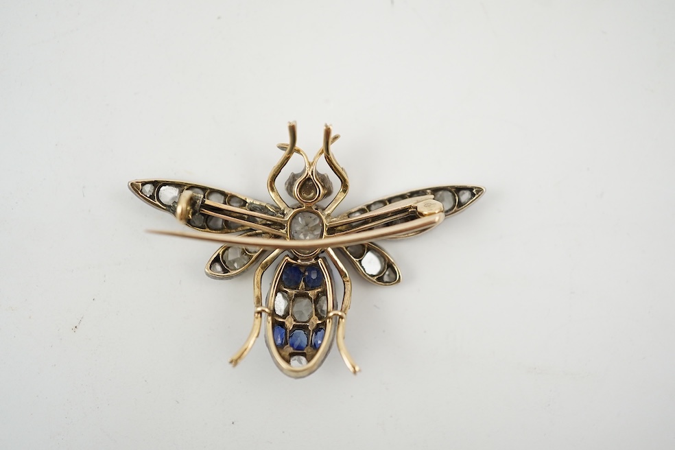 A Victorian sapphire and diamond brooch, late 19th century